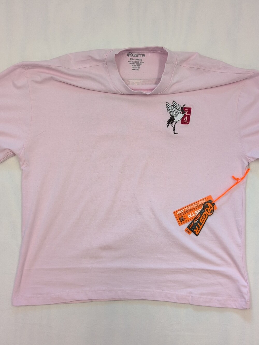GSTR Oversized Cotton T-Shirt Crane Graphic Streetwear Men’s Tee Casual